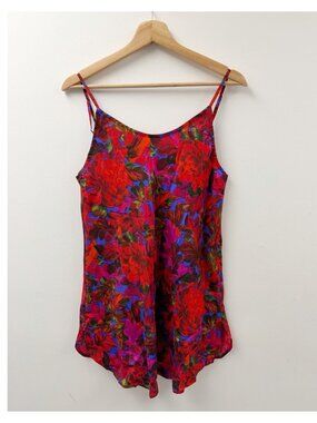 Rene Rofe Y2K Luxury Lingerie Silk Night Mini Dress Chemise Floral Sz M NWT